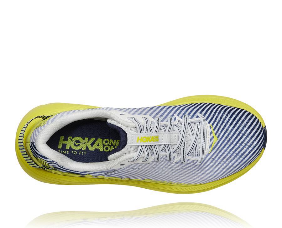 Hoka Australia One One Rincon 2 - Womens Running Shoes White/Blue - BLRJO-8170